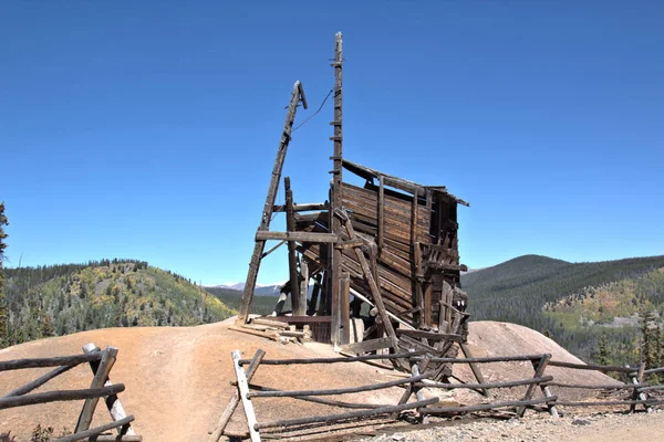 Kopfgestelle Sind Holzkonstruktionen Die Über Einem Bergwerksschacht Oder Einer Winze — Stockfoto