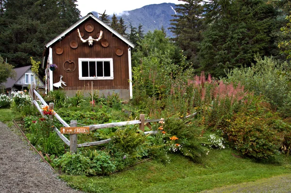 Crow Creek Mine Localizado Pitoresco Vale Das Montanhas Chugach — Fotografia de Stock