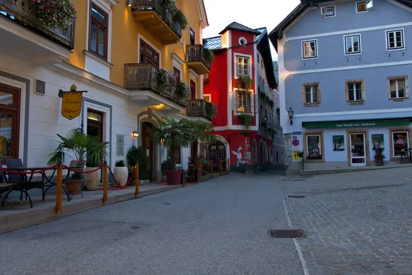 Clădiri Istorice Colorate Pot Găsite Hallstatt Austria — Fotografie, imagine de stoc