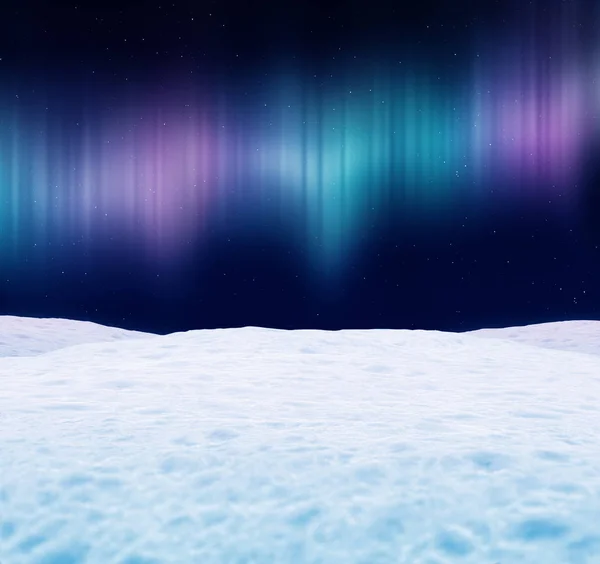 Aurora borealis в ночном небе. 3D иллюстрация . — стоковое фото