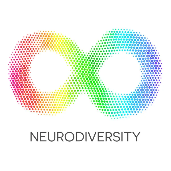 Neurodiversity sembolü. Gökkuşağı sonsuz döngü. — Stok Vektör