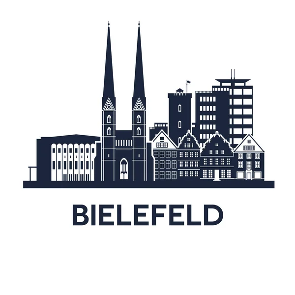 Bielefeld Skyline Emblema — Vector de stock