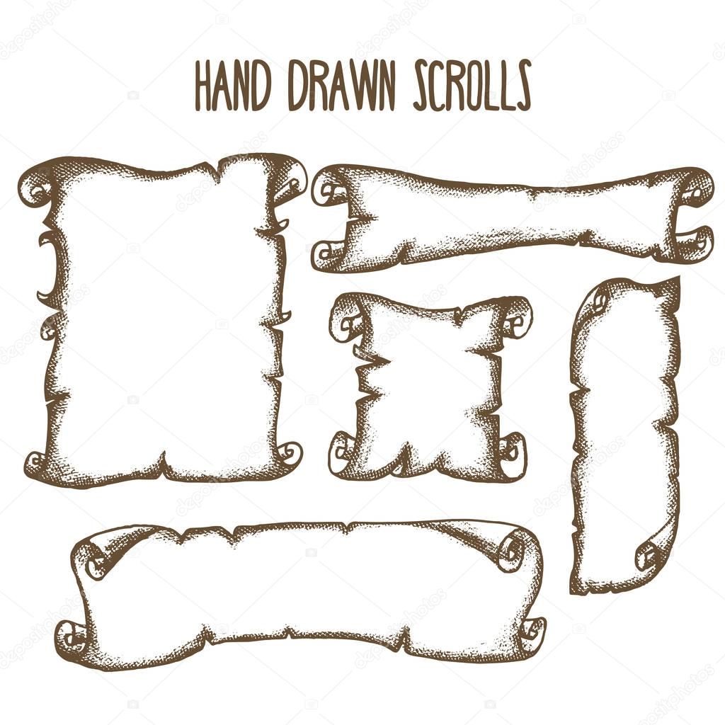 Hand drrawn scrolls