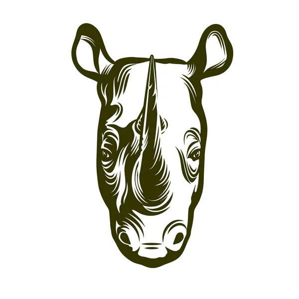 Chefe do rinoceronte africano —  Vetores de Stock