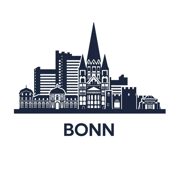Bonn Skyline Emblem — Stock Vector