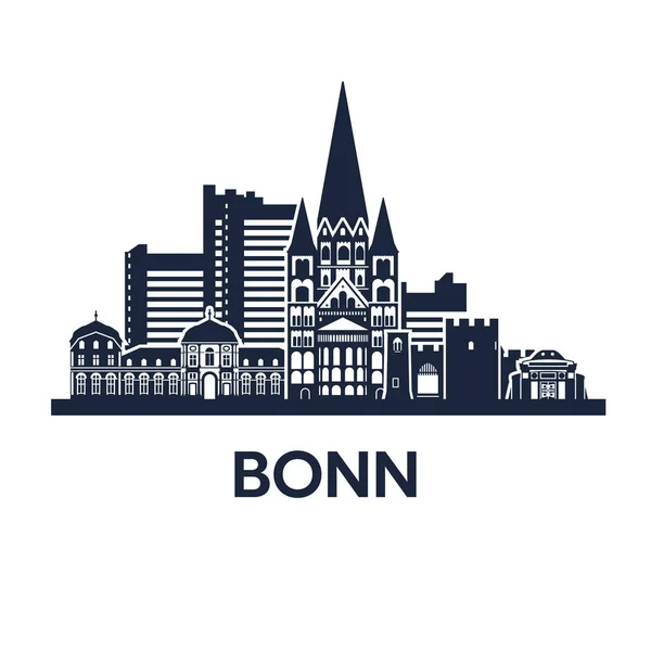 Emblema Skyline de Bona — Vetor de Stock