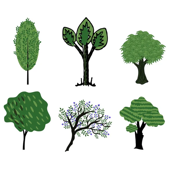 Bäume Vektorsammlung — Stockvektor