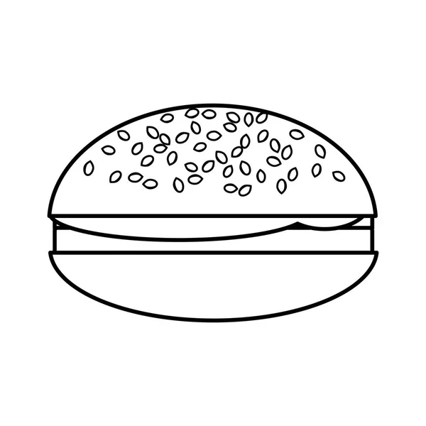 Hamburger isolated icon — Stock Vector