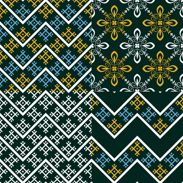 Seamless decorative patterns — Stock Vector