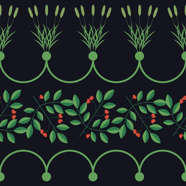 Naadloze floral grens — Stockvector