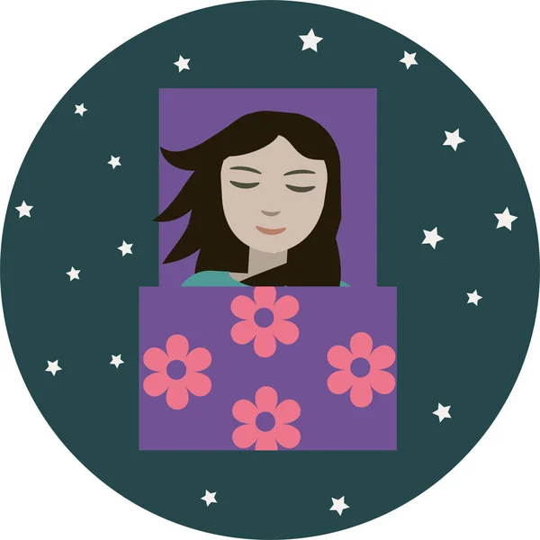 Dormir chica icono — Archivo Imágenes Vectoriales