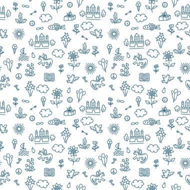 Dikişsiz doodle desen