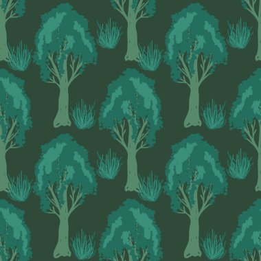 Dikişsiz ağaçlar desen