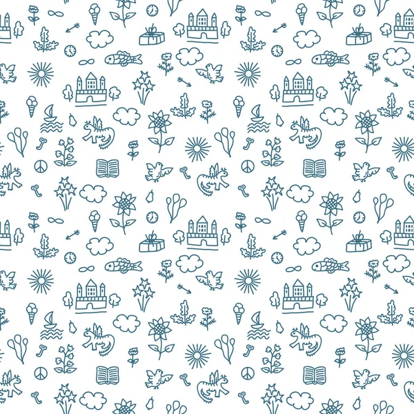 Seamless doodle pattern — Stock Vector