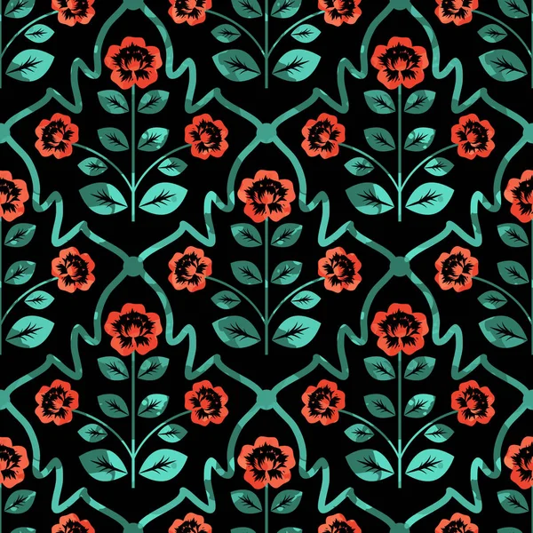 Patrón floral sin costuras — Vector de stock