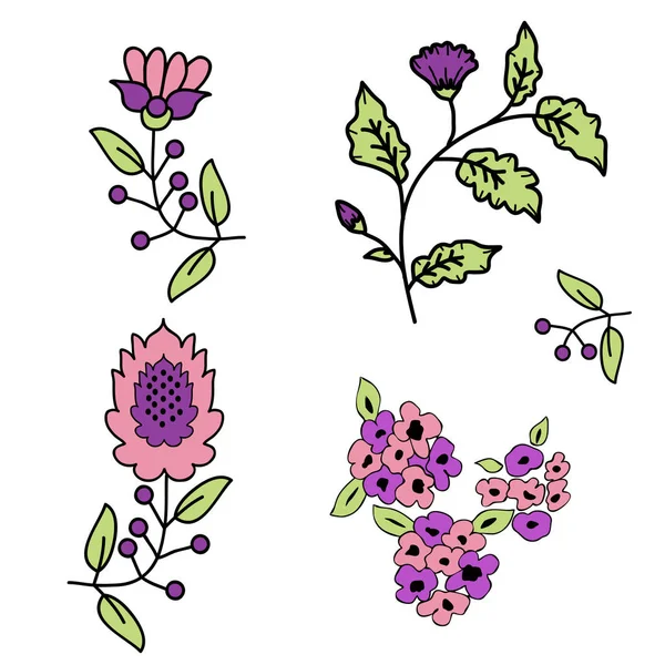 Violetta dekorativa blommor — Stock vektor