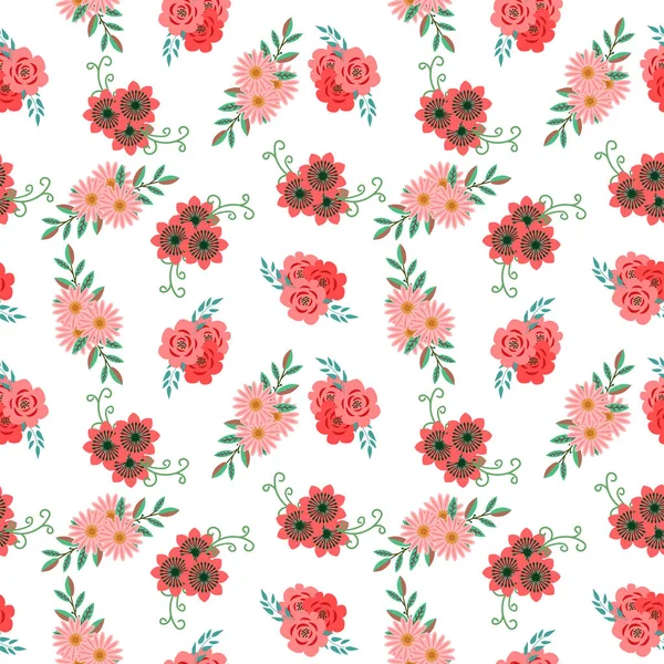 Patrón floral sin costuras — Vector de stock