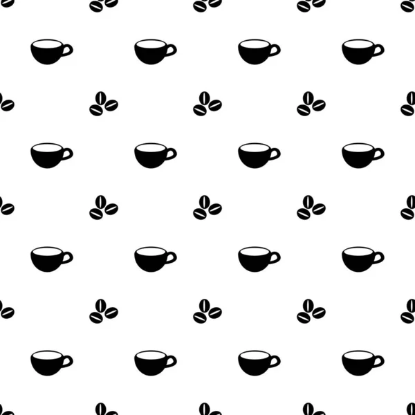 Tazas sin costura y café — Vector de stock