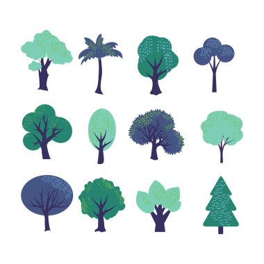 Ağaçlar koleksiyonu vektör