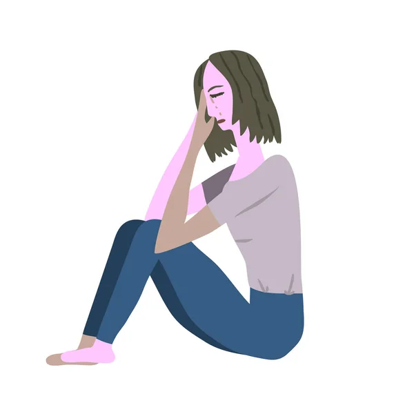 Płacząca dziewczyna ilustracja — Wektor stockowy
