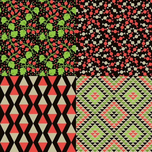 Seamless patterns set — Stock Vector