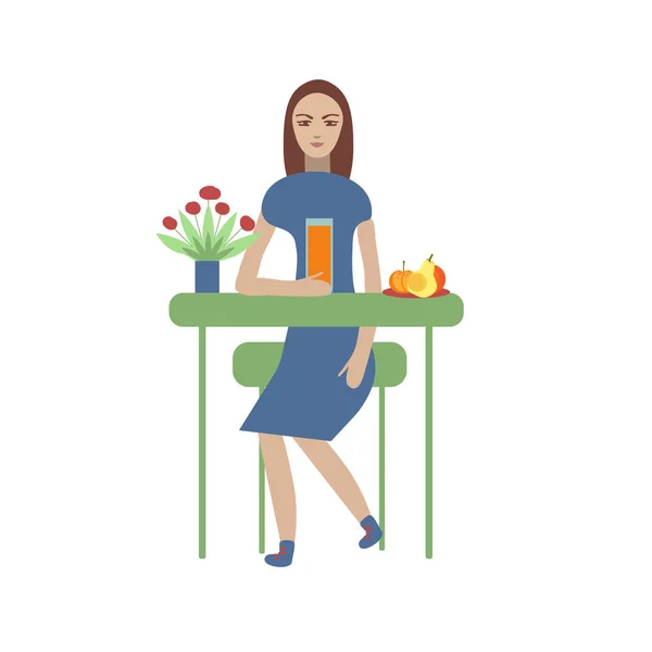 Dziewczyna jedzenie ilustracji — Wektor stockowy