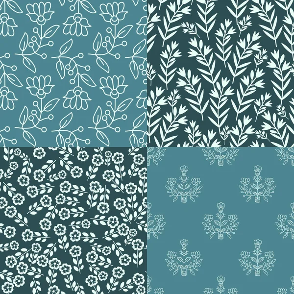 Floral patterns set — Stock Vector