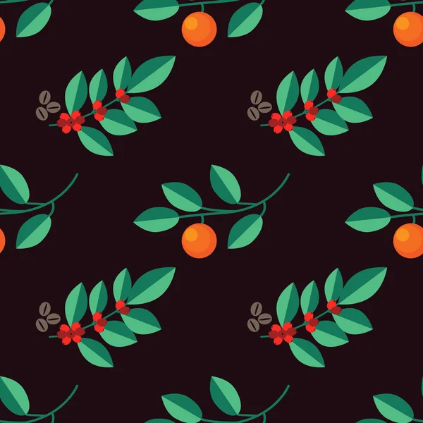 Orange Café Motif Sans Couture — Image vectorielle