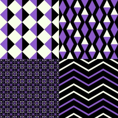 Dikişsiz geometrik vektör desenleri seti