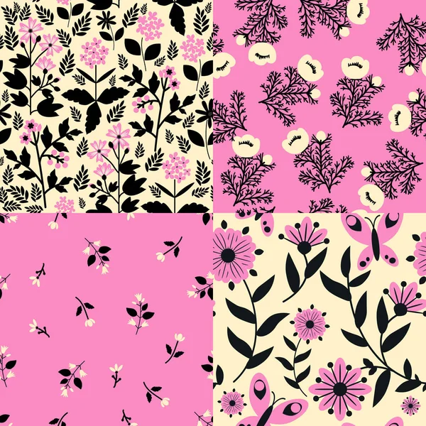 Seamless Pattern Decorative Flowers — Stock Vector
