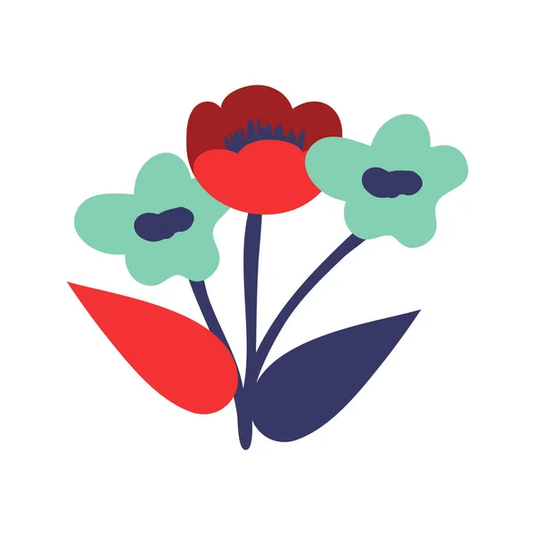 Isolé Simple Vecteur Bouquet Floral — Image vectorielle
