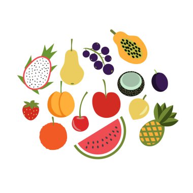 Ayrı meyveler basit simgeler