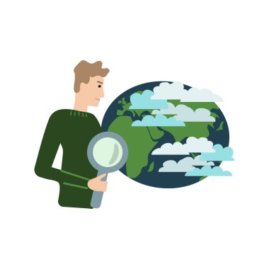 İklim bilimci ve Dünya vektörü