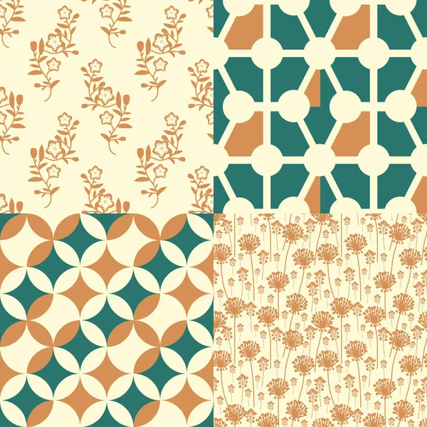 Seamless Patterns Abstract Floral Ornament — Stock Vector