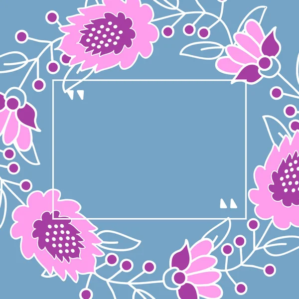 Fondo Floral Vectorial Con Flores Rosadas — Vector de stock