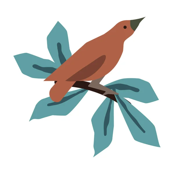 Fågel Sittande Grenvektor — Stock vektor