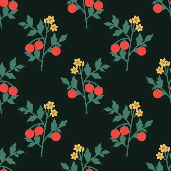 带花纹的无缝制西红柿 — 图库矢量图片