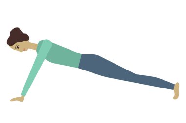 Kalas egzersizi yapan kadın.