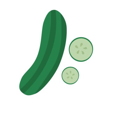 Basit izole edilmiş salatalık vektör simgesi