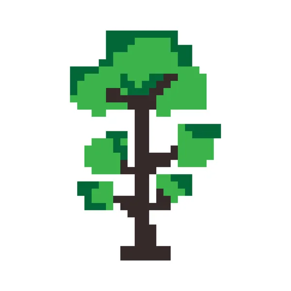 Semplice Icona Dell Albero Pixel Art — Vettoriale Stock