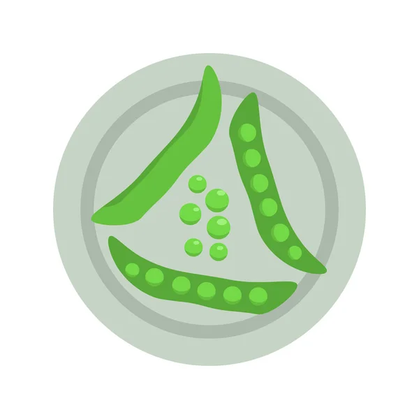 Pois Sur Une Assiette Illustration Simple — Image vectorielle