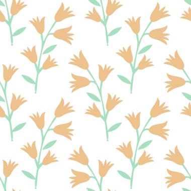 Dekoratif çiçeklerle kusursuz desen