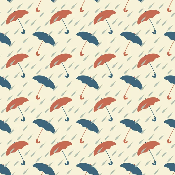 Bezešvé Deštníky Dešťové Vzory — Stockový vektor