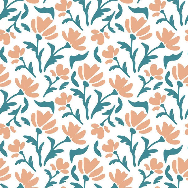 Seamless Pattern Decorative Flowers — Stock Vector