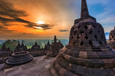 Candi Borobudur, Yogyakarta, Jawa, Endonezya.