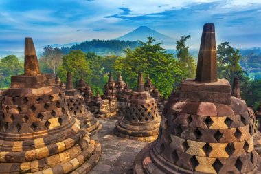 Candi Borobudur, Yogyakarta, Jawa, Endonezya.