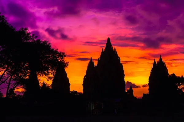 Candi Prambanan Hindu Tapınağı, Yogyakarta, Jawa, Endonezya. — Stok fotoğraf