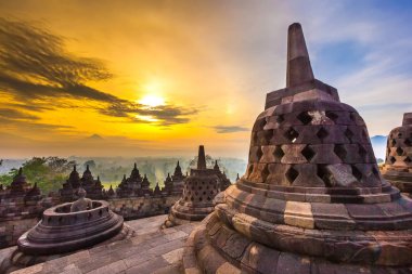 Candi Borobudur, Yogyakarta, Jawa, Endonezya.