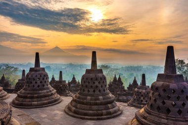 Candi Borobudur, Yogyakarta, Jawa, Endonezya.