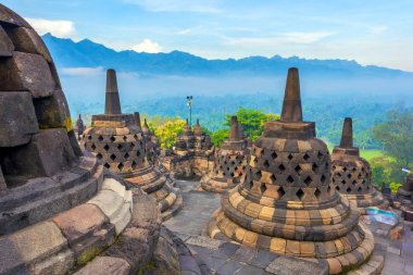Candi Borobudur, Yogyakarta, Jawa, Endonezya.